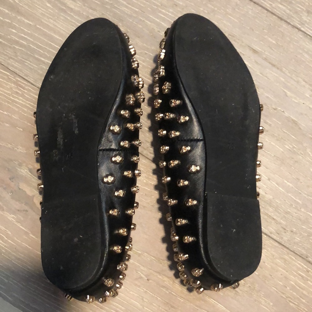 Jeffrey Campbell Black Flats with Gold Studs - Picture 4 of 4